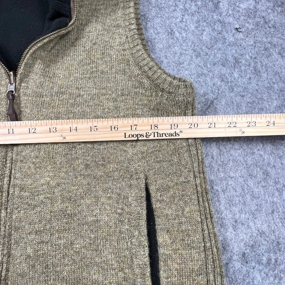 Pendleton Mens Reversible Shetland Wool‎ Fleece Vest Olive Green Black Size M